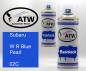 Preview: Subaru, W R Blue Pearl, 02C: 400ml Sprühdose + 400ml Klarlack - Set, von ATW Autoteile West.